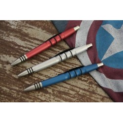 Tuff Writer Precision Press Pencils, machined from 6061-T6 aluminum with anodized finishes of Red, Black or raw aluminum 