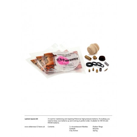 Lantern Spares kit for the Petromax HK150 Pressure Lantern fact sheet