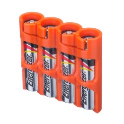 Powerpax Storacell Slimline 4 AAA Battery Caddy - Orange