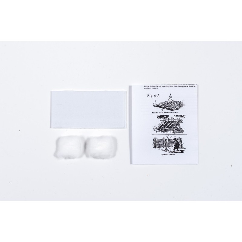 SURE Strip Military Tinder, Survival Instructions and Two Cotton Balls 