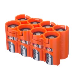 Powerpax Storacell Slimline 8 CR123 Battery Caddy Orange