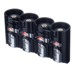 Powerpax Storacell Slimline 4 CR123 Battery Caddy Black