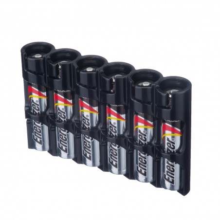 Powerpax Storacell Slimline 6 AAA Battery Caddy Black