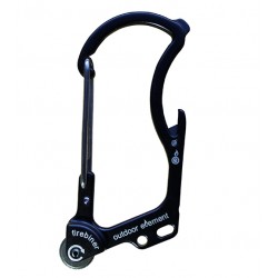 Outdoor element firebiner multitool survival tool black