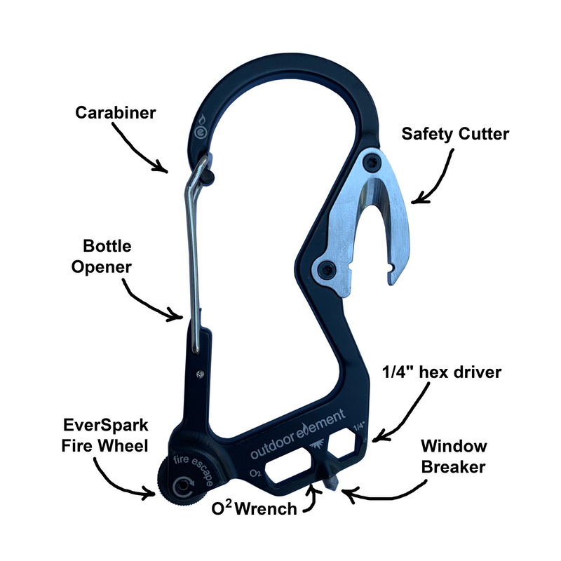 Outdoor Element - Fire Escape - Multitool Carabiner
