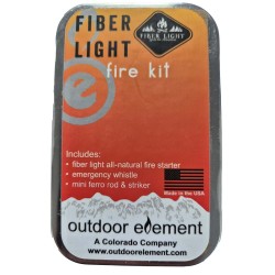 outdoor element fiber light tinder fire kit