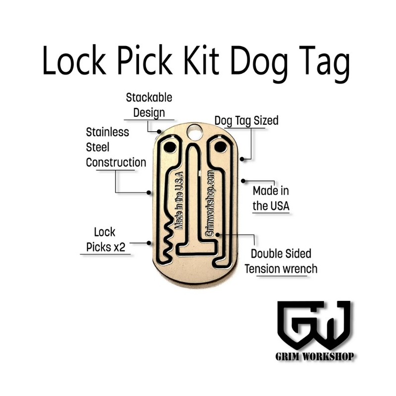 Grim Workshop - Lockpick Dog Tag: Lock Pick Necklace