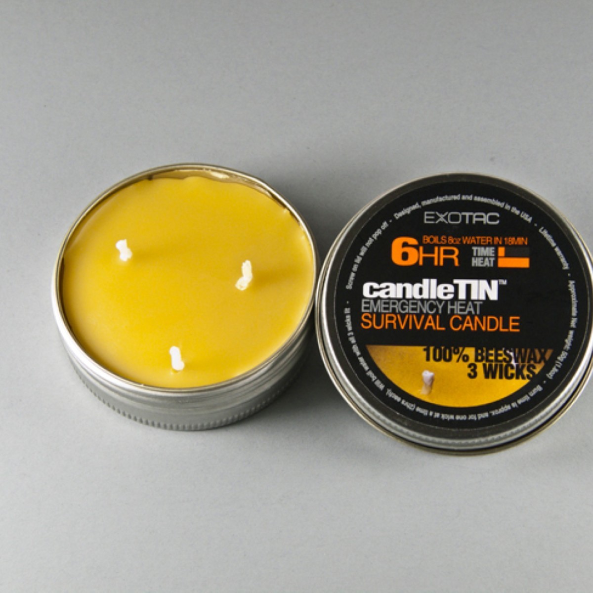 Exotac Small Hot Burn Candle Beeswax 3 wick