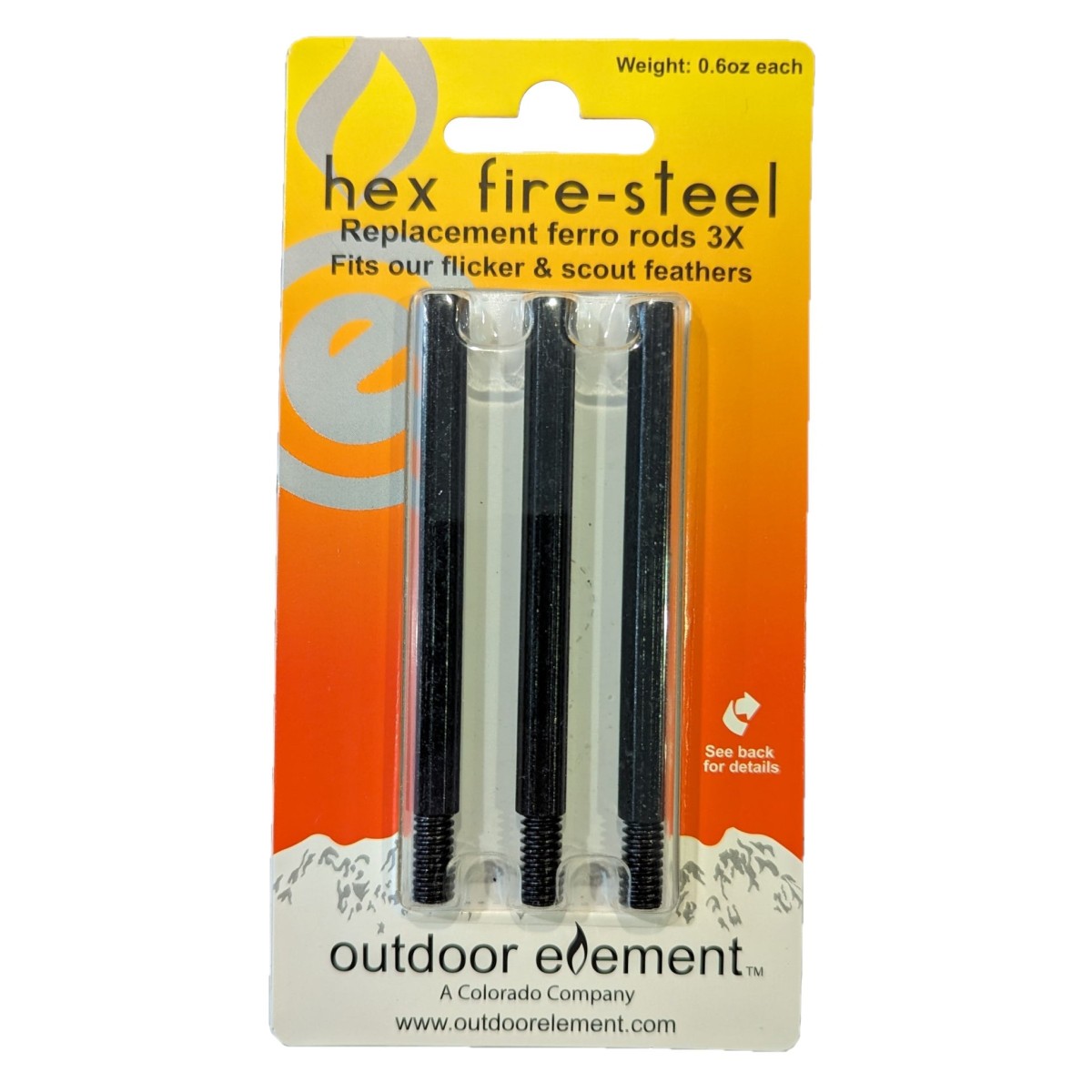 outdoor element ferro rods for scout feather and flicker feather 3 pack