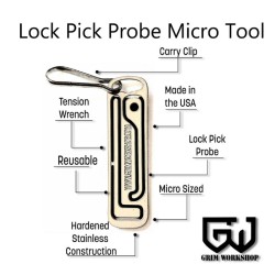 Grim Workshop Probe Lock Pick Micro Tool 2 in 1 keychain sized micro tool hidden