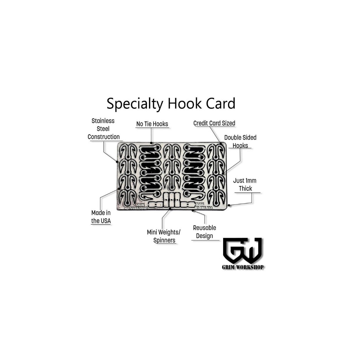 Grim Workshop - Specialty Hook Fishing Survival Card lure lures weights hooks