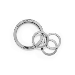 EXOTAC FreeKey Slim System Quick Release Keyring with 3 accessory rings shown not on the freekey